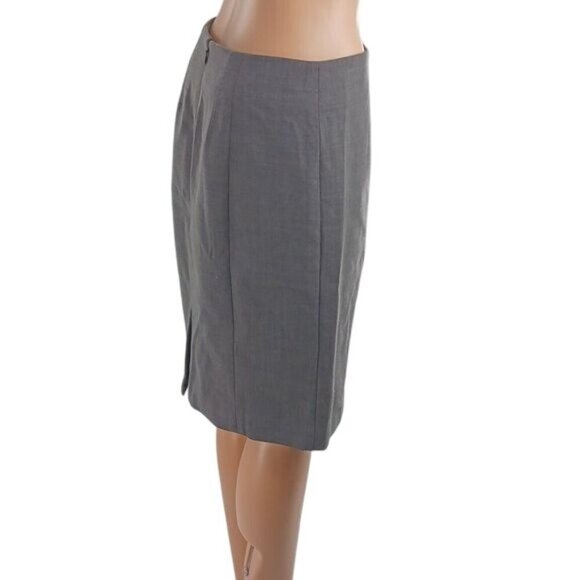 Ann Taylor Skirt Gray Pencil Knee Length Wool Blend Womens Size 6 - Picture 4 of 7